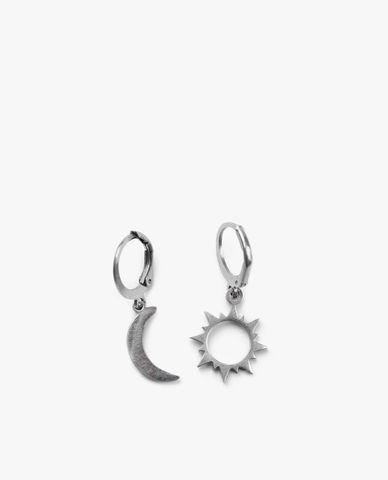  CECI - Khuyên tai nữ tròn dáng thả phối thiết kế mặt trăng và mặt trời trẻ trung 