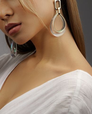  CECI - Khuyên tai nữ hình oval thời trang 