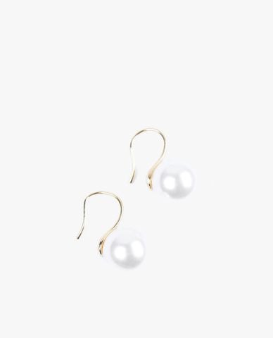  CECI - Khuyên tai nữ dáng móc phối ngọc trai nổi bật 