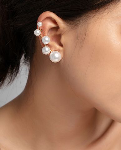  CECI - Khuyên tai nữ treo vành phối ngọc trai 