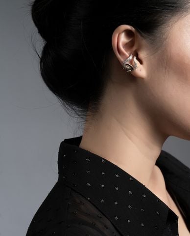  CECI - Khuyên tai nữ dạng kẹp đính đá sang trọng 