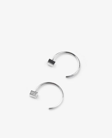  CECI - Khuyên tai nữ tròn dáng hở phối hình khối cá tính 