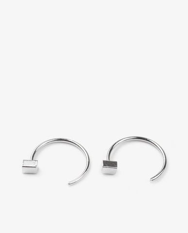  CECI - Khuyên tai nữ tròn dáng hở phối hình khối cá tính 