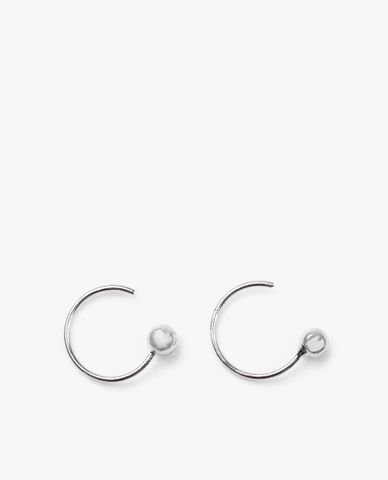  CECI - Khuyên tai nữ tròn dáng hở phối hình cầu cá tính 