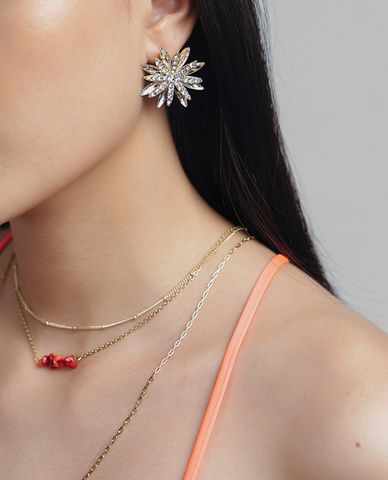  CECI - Khuyên tai nữ hình bông hoa nhiều cánh thời trang 