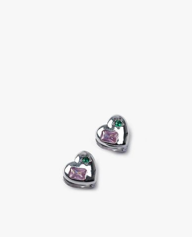  CECI - Khuyên tai nữ thiết kế trái tim phối đính đá độc đáo 