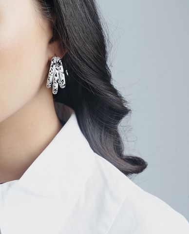  CECI - Khuyên tai nữ dáng tròn 3 vòng thời trang 