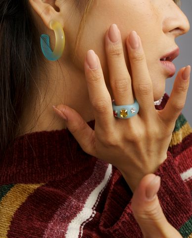  CECI - Khuyên tai nữ nửa khoen tròn cá tính 