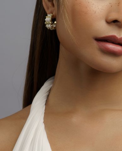  CECI - Khuyên tai nữ nửa khoen tròn cá tính 