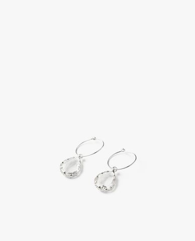  CECI - Khuyên tai nữ khoen tròn phối đá hình giọt nước 