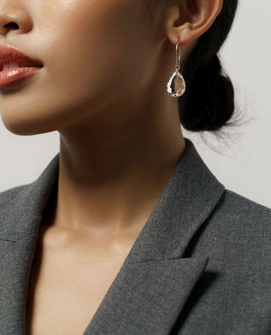  CECI - Khuyên tai nữ khoen tròn phối đá hình giọt nước 