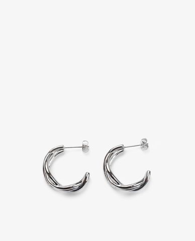  CECI - Khuyên tai nữ khoen tròn dáng hở thiết kế xoắn cá tính 