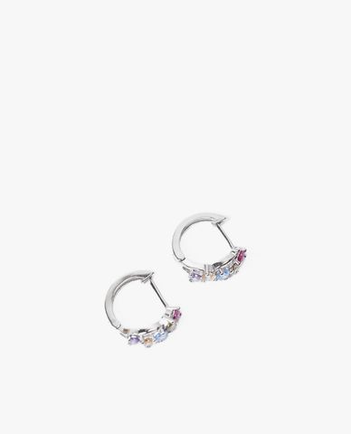  CECI - Khuyên tai nữ khoen tròn bản nhỏ đính đá sang trọng 