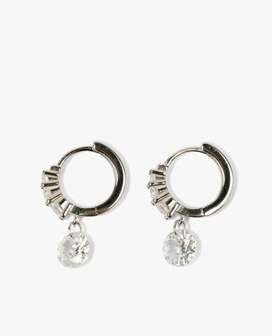  CECI - Khuyên tai dạng tròn đính đá trẻ trung 