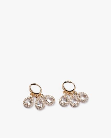  CECI - Khuyên tai nữ khoen tròn phối mặt giọt nước đính đá sang trọng 