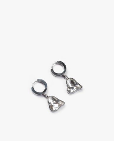  CECI - Khuyên tai nữ khoen tròn dáng thả phối đá trái tim thời trang 