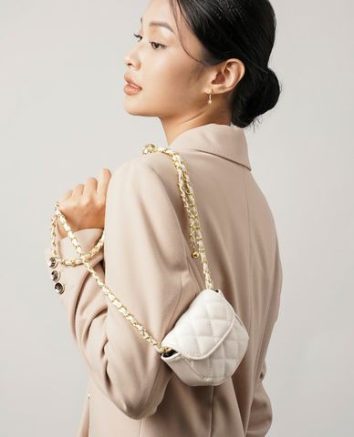  CECI - Túi đeo chéo nữ nắp gập chần bông sang trọng 