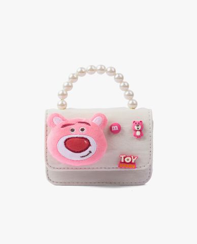  CECI - Túi xách bé gái nắp gập chữ nhật phối gấu hồng 