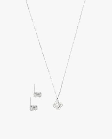  CECI - Bộ 2 món trang sức nữ hình hoa cách điệu đính đá 