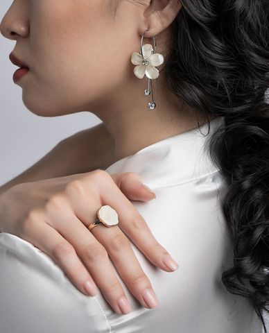  CECI - Nhẫn nữ mặt tròn cá tính 