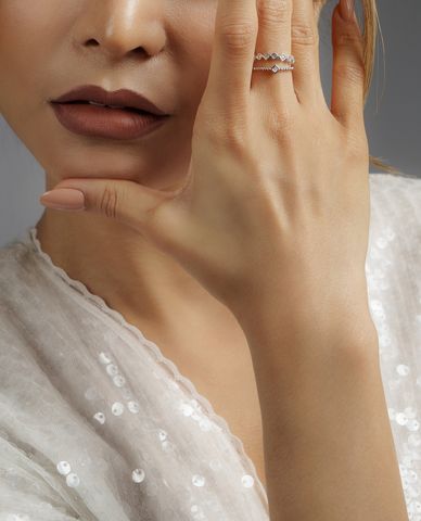  CECI - Nhẫn nữ dạng hở đính đá nổi bật 