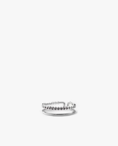  CECI - Nhẫn nữ dáng hở hai vòng phối đính đá độc đáo 