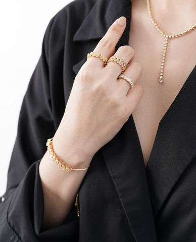  CECI - Nhẫn nữ dáng hở phối thiết kế đá lấp lánh 