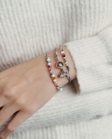  CECI - Bộ 3 vòng đeo tay nữ thắt dây phối đá nhiều màu thời trang 