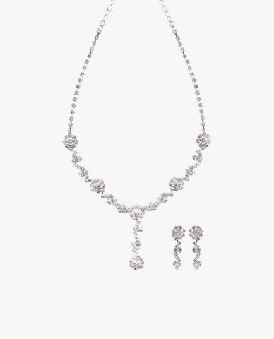  CECI - Set dây chuyền và khuyên tai nữ đính đá sang trọng 