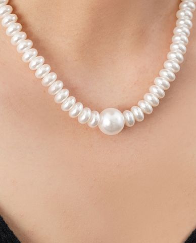  CECI - Vòng cổ nữ dạng chuỗi ngọc trai bản lớn sang trọng 