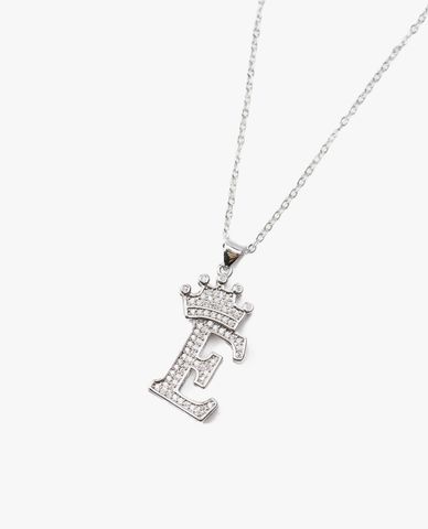  CECI - Vòng cổ nữ chuỗi xích mặt chữ E đính đá 