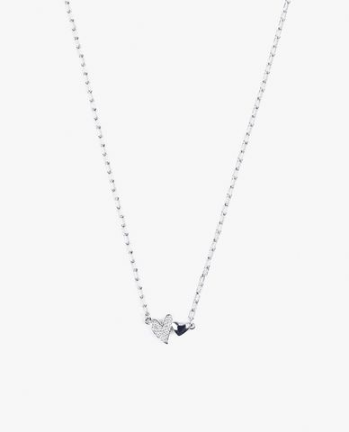  CECI - Vòng cổ nữ dáng mảnh phối mặt trái tim đôi nổi bật 