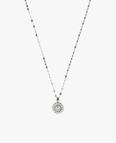  CECI - Vòng cổ bản mảnh phối mặt tròn đính đá nổi bật 