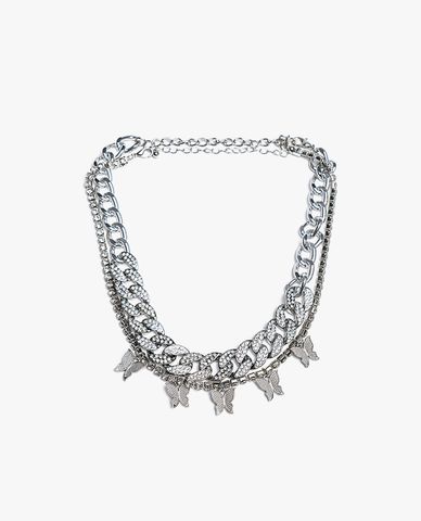  CECI - Dây chuyền nữ chuỗi xích bản lớn phối mặt cánh bướm thời trang 