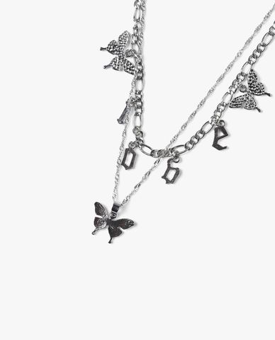  CECI - Vòng cổ nữ hai tầng phối mặt cánh bướm 