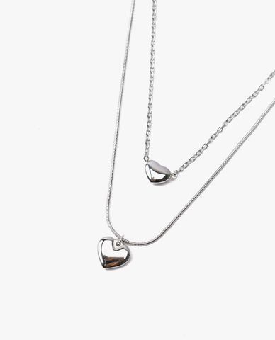  CECI - Vòng cổ nữ hai tầng mặt hình trái tim thời trang 