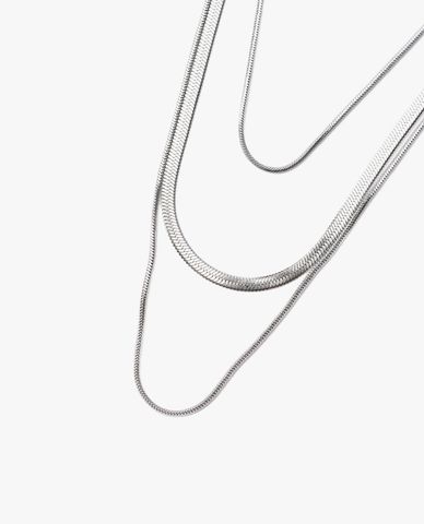  CECI - Vòng cổ nữ ba tầng dây kim loại trơn hiện đại 