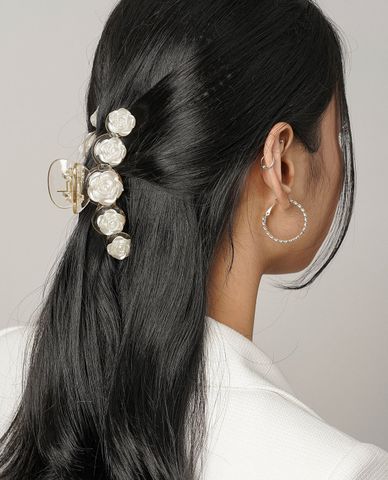  CECI - Kẹp tóc nữ thắt nơ to đính đá tua rua sang trọng 