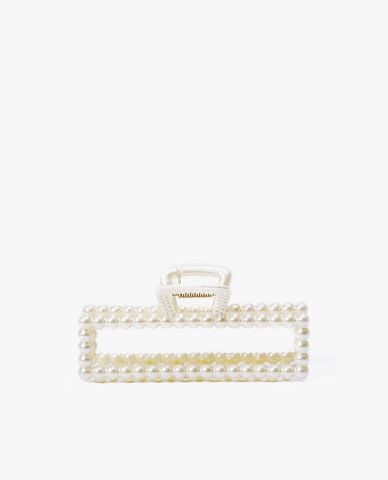  CECI - Kẹp tóc nữ hình chữ nhật đính hạt trai sang trọng 