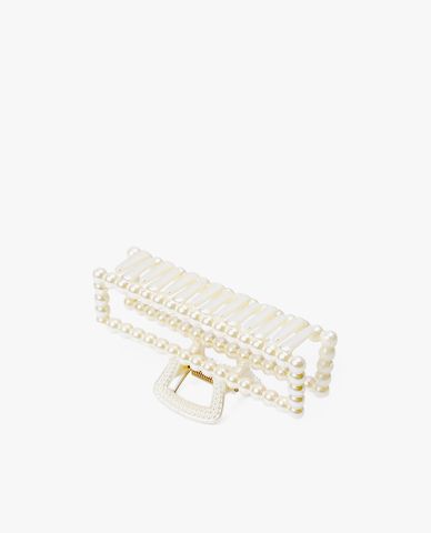  CECI - Kẹp tóc nữ hình chữ nhật đính hạt trai sang trọng 