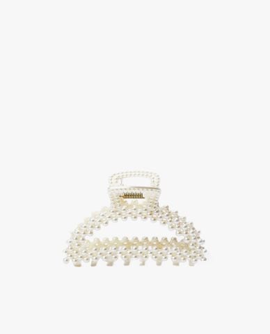  CECI - Kẹp tóc nữ hình bán nguyệt đính ngọc trai 