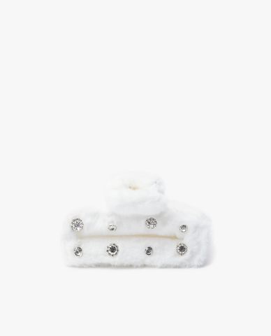  CECI - Kẹp tóc nữ càng cua phối lông đính đá sang trọng 