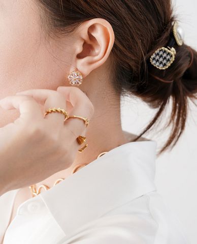  CECI - Dây buộc tóc nữ phối mặt kim loại thời trang 