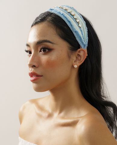  CECI - Băng đô vải nữ bản lớn đính đá nhiều màu trẻ trung 