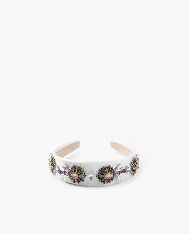  CECI - Băng đô cài tóc nữ bản dày bọc vải đính đá lấp lánh 