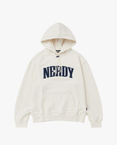  NERDY - Áo hoodie unisex phối mũ tay dài Boucle Logo Pullover 