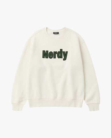  NERDY - Áo sweatshirt nam cổ tròn tay dài Bold Logo Brushed 