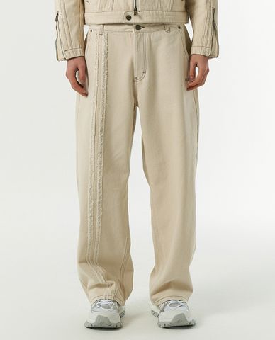  NERDY - Quần jeans unisex ống rộng NY Raw Cutting 