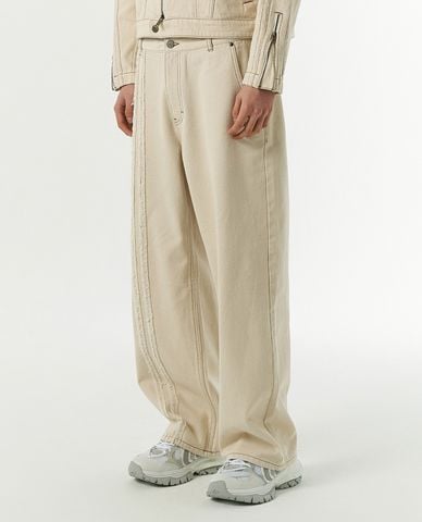  NERDY - Quần jeans unisex ống rộng NY Raw Cutting 