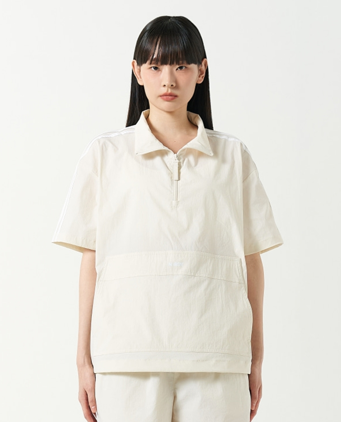 NERDY - Áo khoác gió unisex cổ trụ tay ngắn NY Anorak